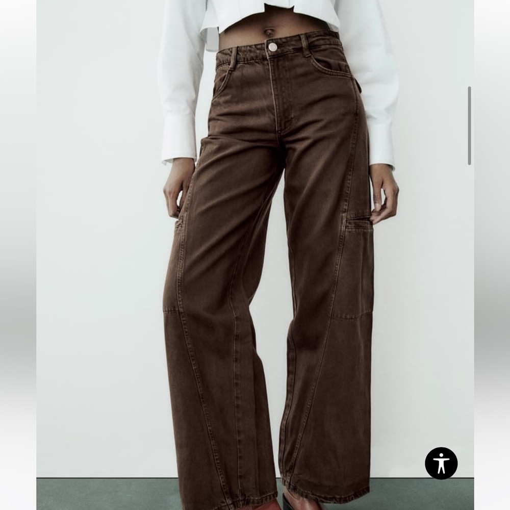 Zara | Mid Rise TRF Cargo Jeans